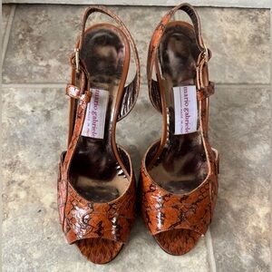 Vintage Mario Gabrielle peep toe sling back shoes